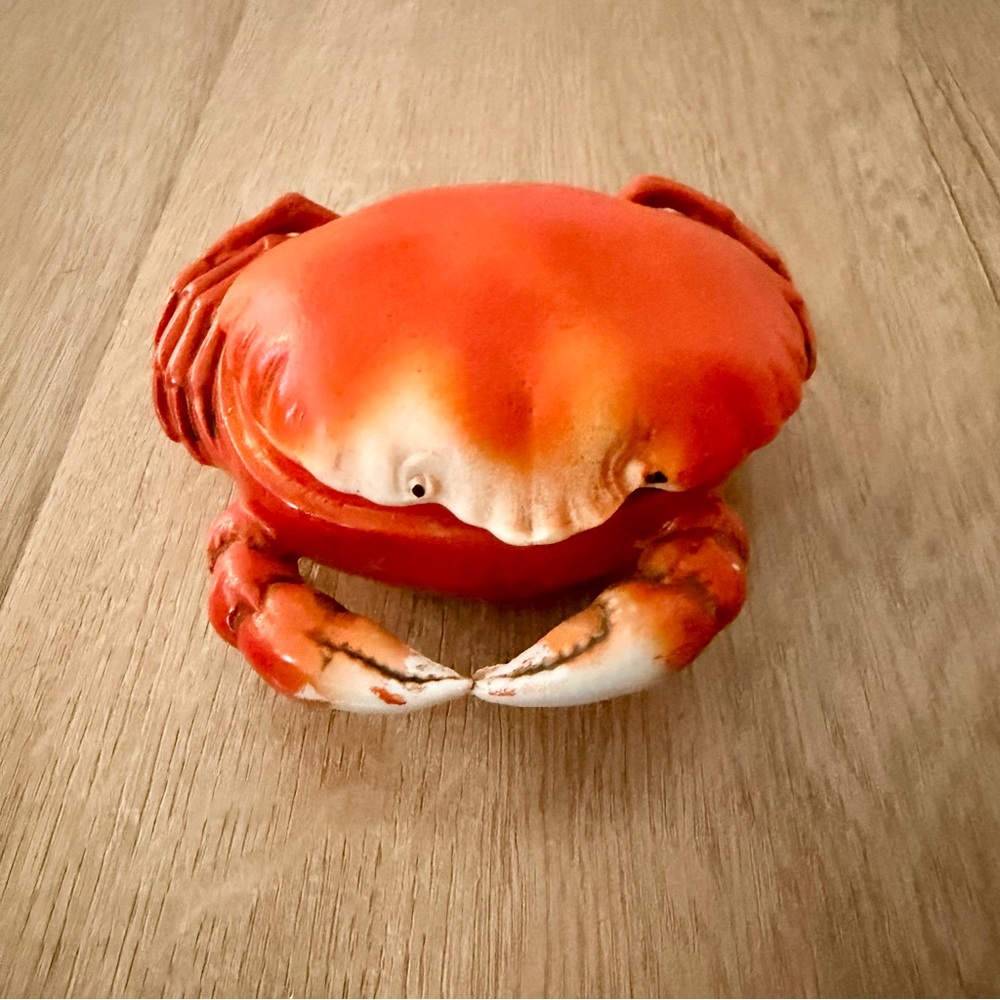 RARE 1930s Japan Mino Ware Crab Covered Ceramic Dish Trinket Box,‎ Hand Painted